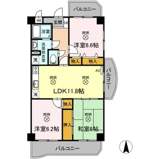 パークサイドHIRATA【1階】の間取り