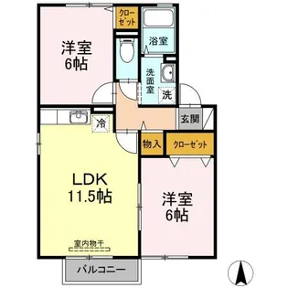 エステート21 A棟【2階】の間取り