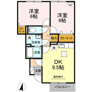 プレジオ六番館【102号室】の間取り