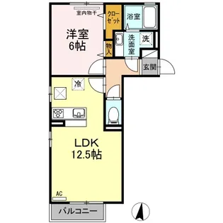 輝【1階】の間取り