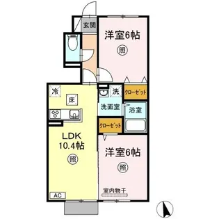 ラウレア福田 B棟 B棟【1階】の間取り