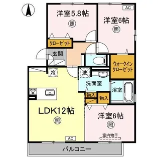 シャルム B棟【3階】の間取り