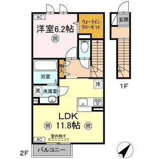 サンライズ吉岡【2階】の間取り