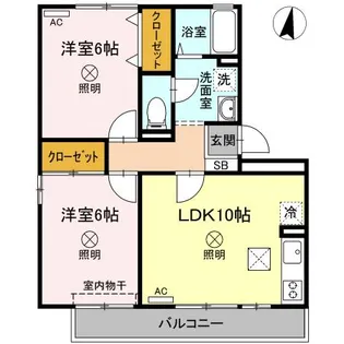 ラフィネ高柳【1階】の間取り