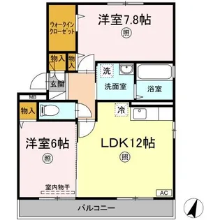 ピアチェーレ【3階】の間取り