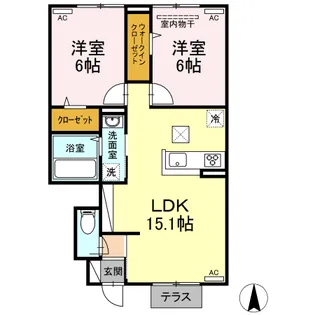 パーク倉敷 A棟【1階】の間取り