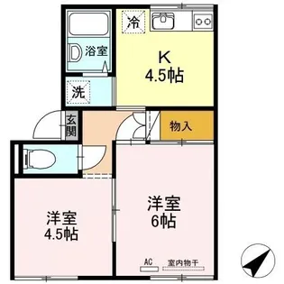 プレジール三島【1階】の間取り