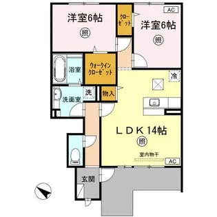 パークサイドレジデンス【103号室】の間取り