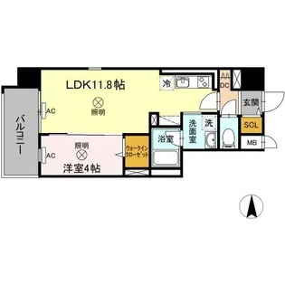 TWIN TOWERS SELINA【4階】の間取り