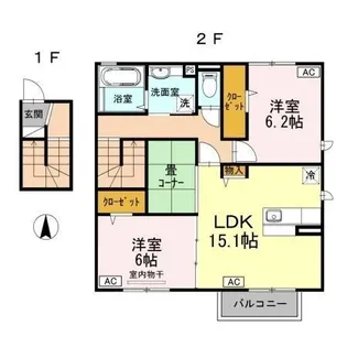 恵比寿Ⅱ【2階】の間取り