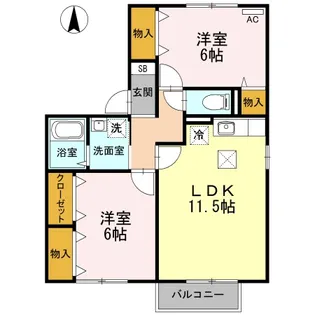 セレーノ・平田【1階】の間取り
