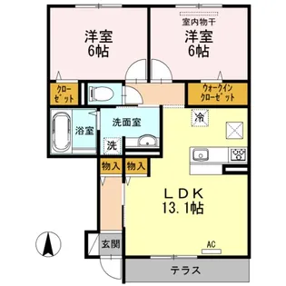 カトルセゾン【1階】の間取り