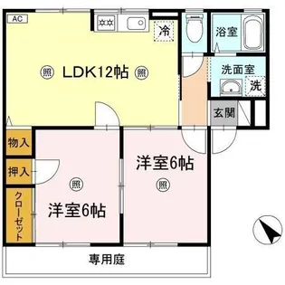 ビューバレー原田【1階】の間取り