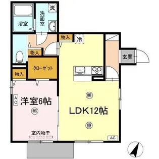 ジーヴォ浜町【1階】の間取り