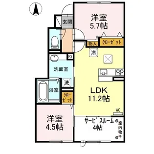 KADOYAKAN A棟【1階】の間取り