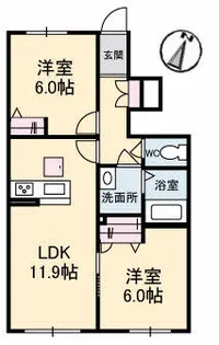ラ・ヴィータ尾上【1階】の間取り