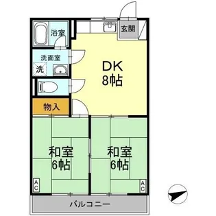 プチパール児島【202号室】の間取り