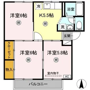 第2プレジール福田【2階】の間取り