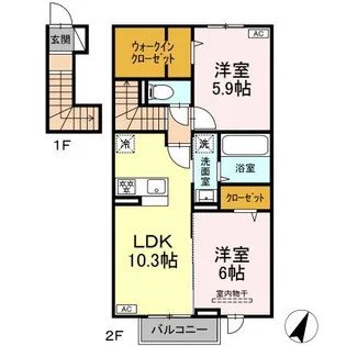 プラント C棟【2階】の間取り