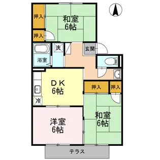 グランドール脊板 A棟【1階】の間取り