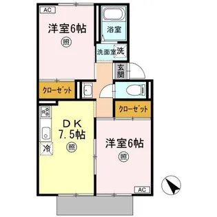 プレジール西大島【1階】の間取り