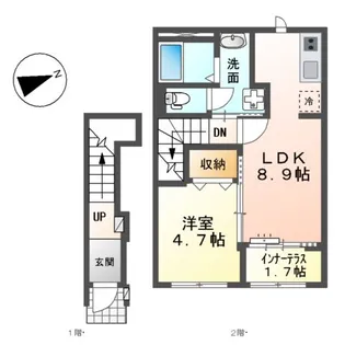 シャンブッシュ【2階】の間取り