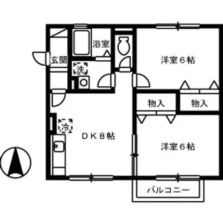 ベルデュール B棟【B101号室】の間取り