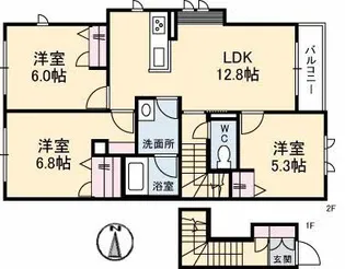 シャーメゾンガーデンズ平田【2階】の間取り
