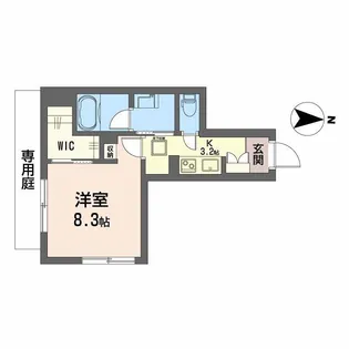 ウエストハイツ【1階】の間取り