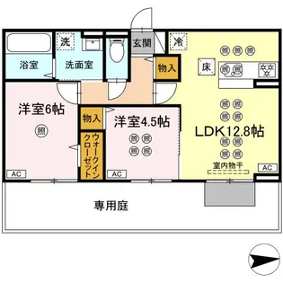 トリシア上中野【1階】の間取り