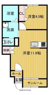 Tiara Shinkurashiki B【1階】の間取り