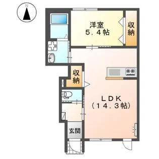 仮)リバーヒルズ里庄【105号室】の間取り