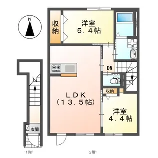 仮)リバーヒルズ里庄【201号室】の間取り
