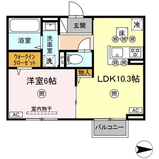アフィネ浜ノ茶屋【1階】の間取り