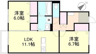 コーポアズD棟【1階】の間取り