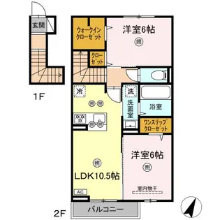ブルック ヴィラ【2階】の間取り