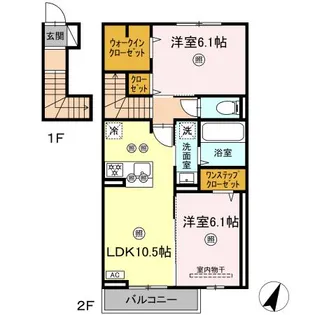 ブルック ヴィラ【2階】の間取り