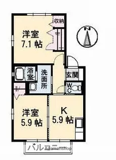 メゾン・エクランタン A棟【2階】の間取り