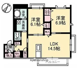 ハレアカラ【2階】の間取り