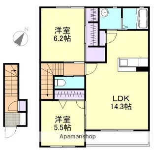 アクアヴィーヴォ A棟【2階】の間取り