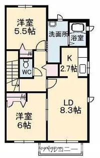 ヴェル・サワー B棟【2階】の間取り
