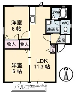 ロンクー Ⅱ【2階】の間取り