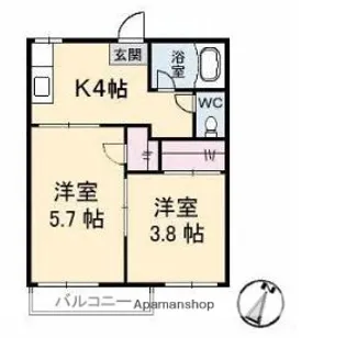 北浦コーポ【1階】の間取り