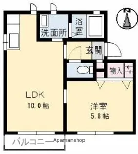 ラ・パルテール 中庄【2階】の間取り