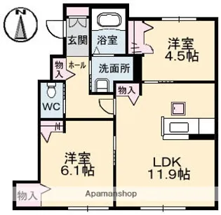 ソルコート D棟【1階】の間取り