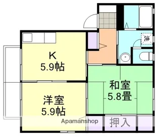 ディアス塩津 B棟【2階】の間取り