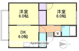 2DKの間取り画像