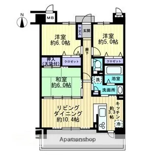 サーパス笹沖一番館【7階】の間取り