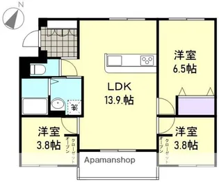 サバーブテラス黒崎新町【1階】の間取り
