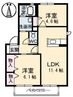 バリュージュサンヨー B棟【1階】の間取り